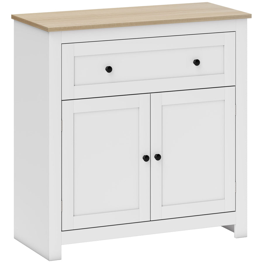 HOMCOM Sideboard Storage Cabinet, Morden Kitchen Cupboard with Adjustable Shelf, Drawer and Double Doors, Sideboard for