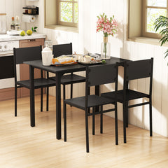 5-Piece Modern Kitchen Dining Room Furniture with Wood Rectangular Table-Grey