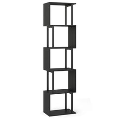 5-Tier Modern Bookshelf with Metal Frame for Home Office-Black
