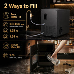 5 cm Ice Ball Maker with Self-Cleaning for Whiskey Cocktail Home Bar-Black