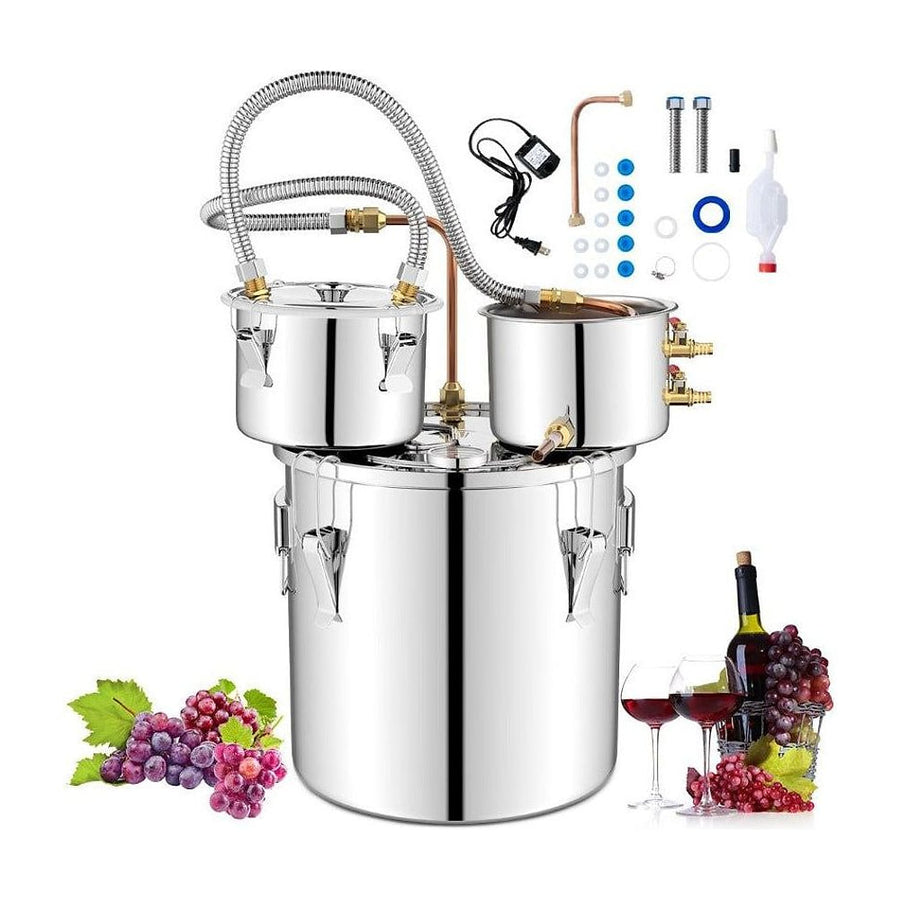 5 Gallon Stainless Steel Water Alcohol Distiller with build-in thermometer and accessories