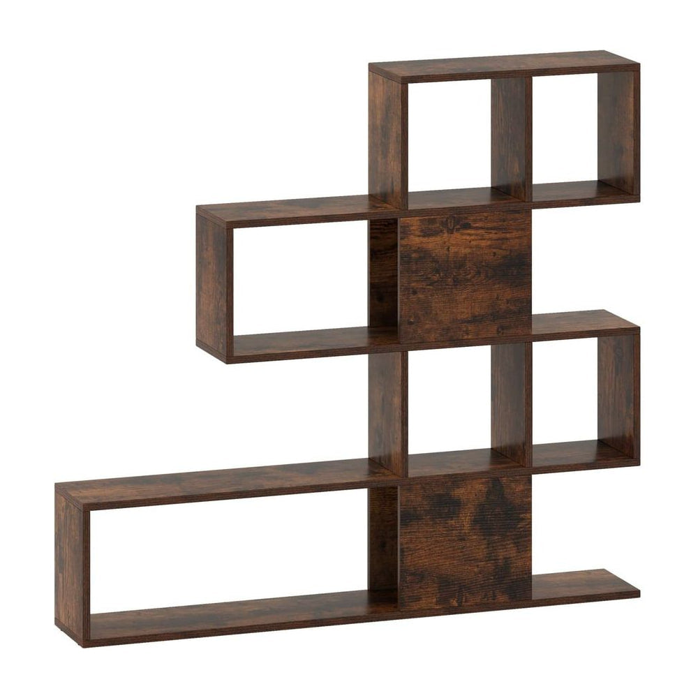 5-Tier Display and Storage Bookshelf in Rustic Brown