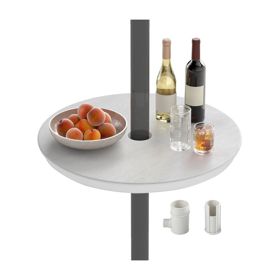 50 CM Outdoor Adjustable Umbrella Table for 38 mm Patio Umbrella Pole-White