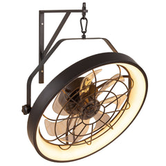 50cm Wall Mounted Fan with 3CCT Dimmable LED Light and Memory Function for Living Room-Black