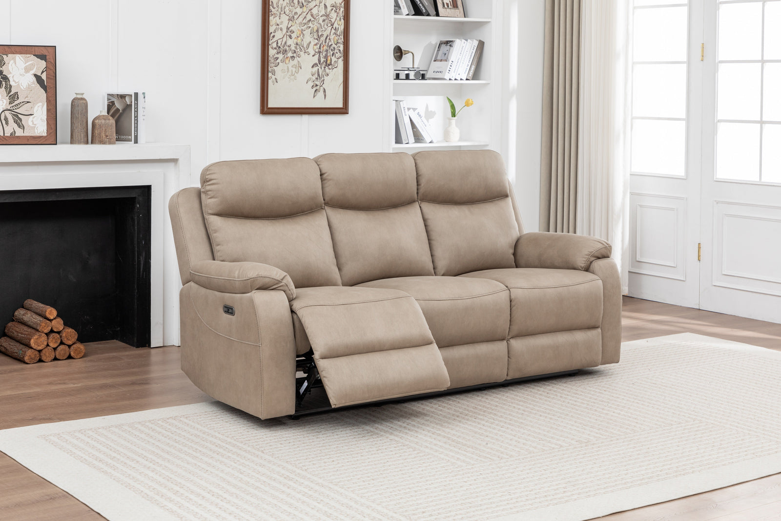 Corley 2 Seater Sofa Beige Stone (Recliner)