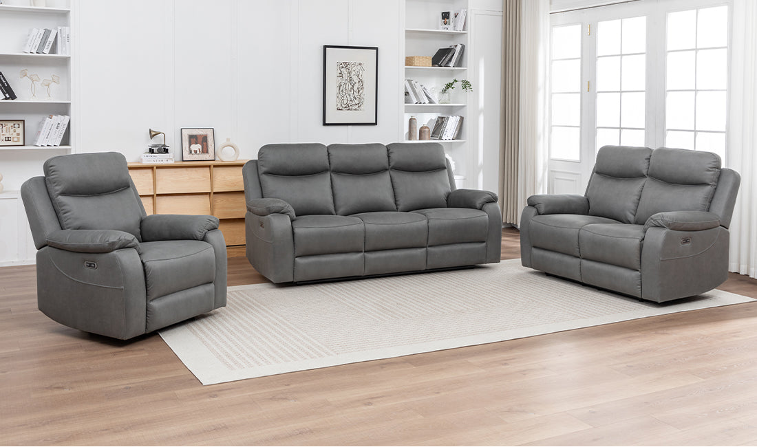 Corley 2 Seater Sofa Grey (Recliner)