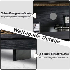 58 Inch TV Stand and Electric Fireplace Bundle with Adjustable Shelves
