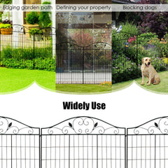 4 Panels Folding Iron Decorative Garden Fence Interlockable