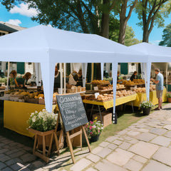 590 x 300 CM Outdoor Pop up Canopy Tent with Wheeled Bag-White