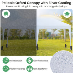 590 x 300 CM Outdoor Pop up Canopy Tent with Wheeled Bag-White