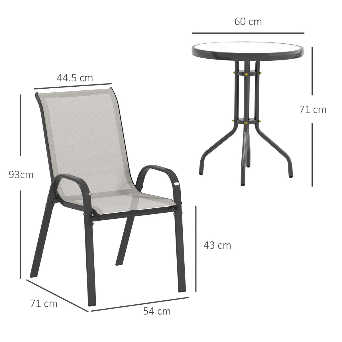 Outsunny Three-Piece Outdoor Garden Set - Light Grey - product image 3