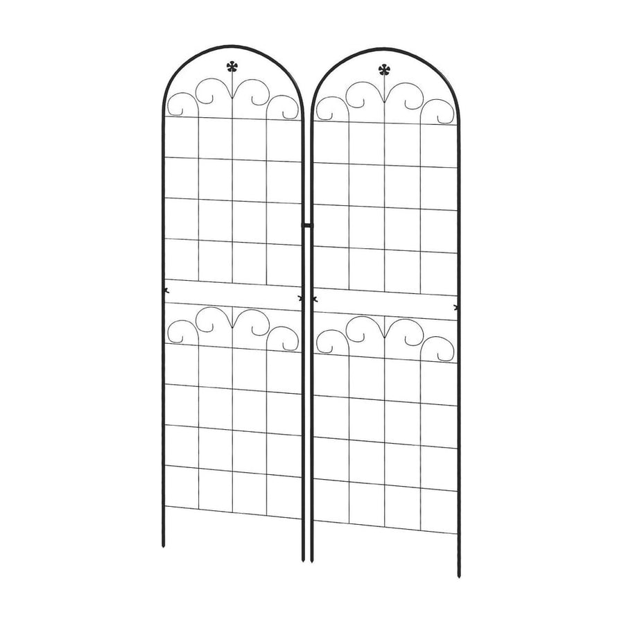 Outsunny Metal Trellis Set of 2, Garden Trellis for Climbing Plants Support Frames, Floral Design