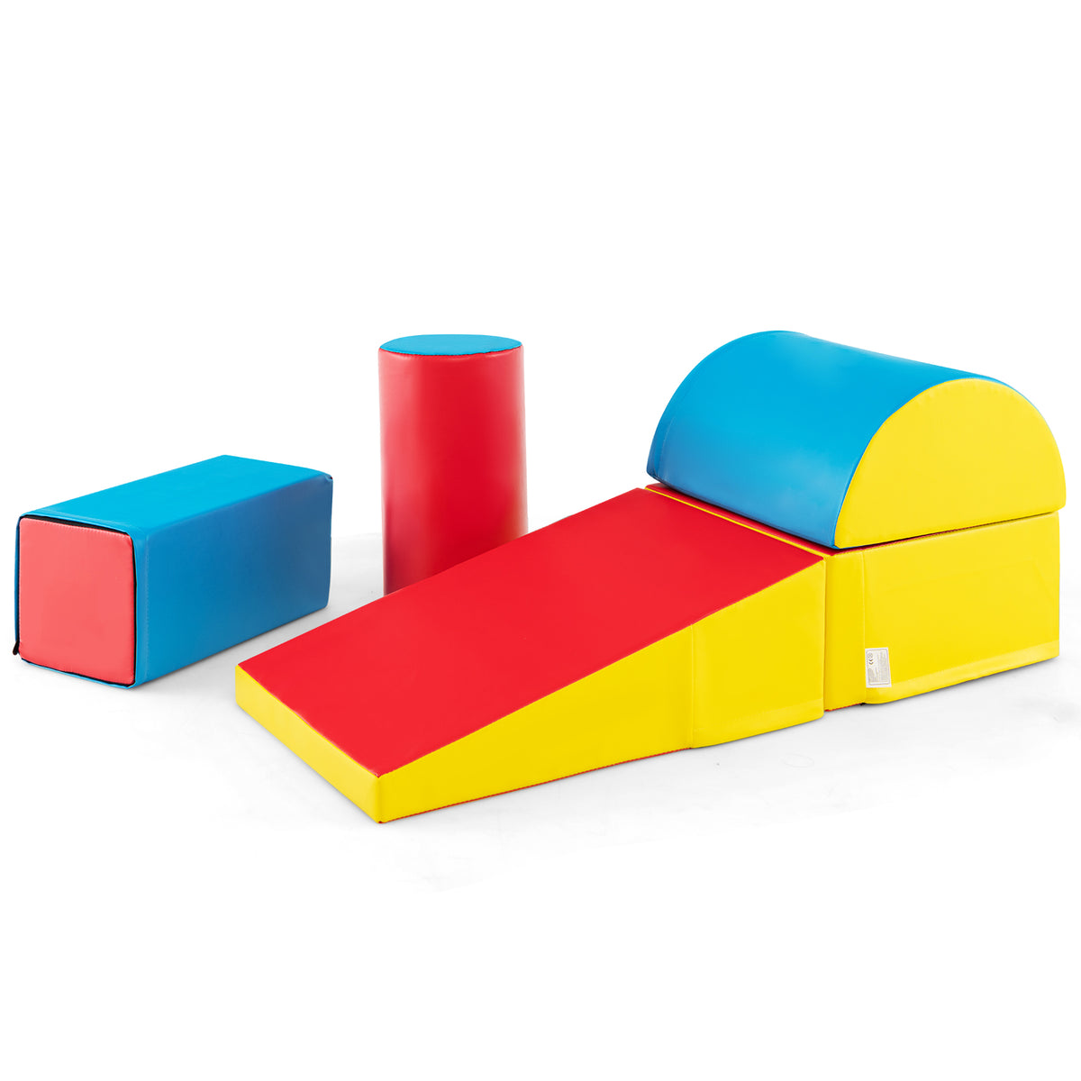 5-Piece Soft Waterproof Kids Climb and Crawl Activity Playset-Blue & Red