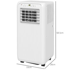 HOMCOM 7,000 BTU Mobile Air Conditioner for Room up to 26m², with Dehumidifier, 24H Timer, Wheels, Window Mount Kit