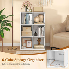 6-Cube Book Shelf Wooden Bookshelf Modern Bookcase Storage Organizer