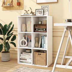 6-Cube Book Shelf Wooden Bookshelf Modern Bookcase Storage Organizer