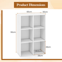 6-Cube Book Shelf Wooden Bookshelf Modern Bookcase Storage Organizer