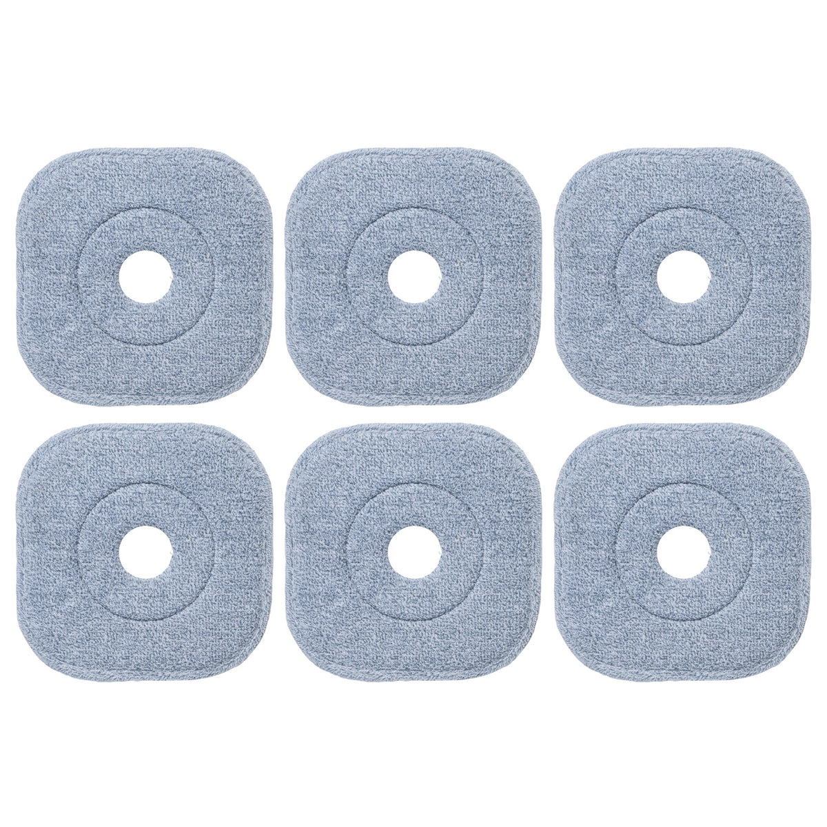 6 PCS Microfibre Mop Pads with Hook & Loop Fasteners Washable for Home Cleaning