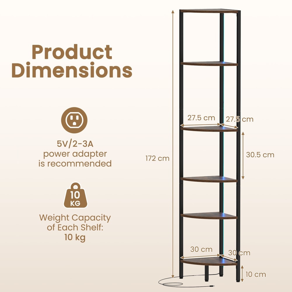 Product dimensions diagram for the tall narrow display bookshelf
