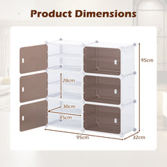 6 Tier Shoe Storage Cabinet with Removable Shelves