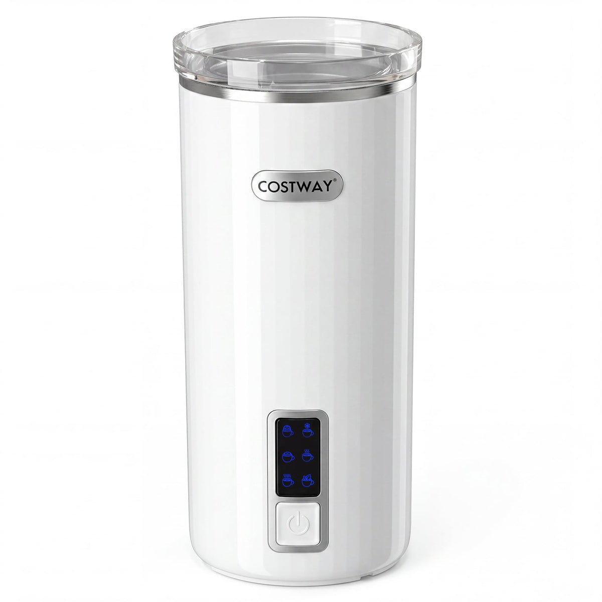 6-in-1 Electric Milk Steamer with Stainless Steel Interior Automatic Warm and Cold Foam Maker-White