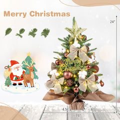 60 cm Tabletop Christmas Tree with Ornaments and 85 Branch Tips