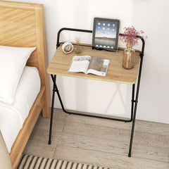 60CM Folding Computer Desk with Tablet Bracket-Natural