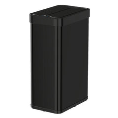 60L Trash Can with 2 Wing Lids Slim Automatic Touchless Waste Bin-Black
