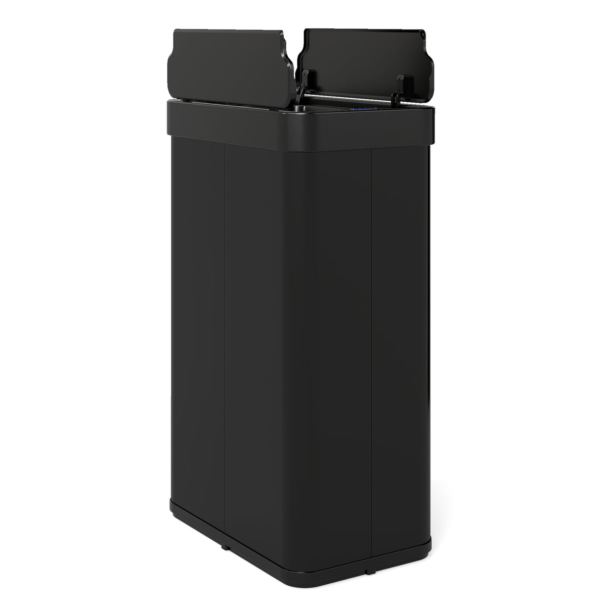 60L Trash Can with 2 Wing Lids Slim Automatic Touchless Waste Bin-Black