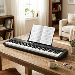 61 Keys Beginners Piano Keyboard Electric Keyboard Kit with Adjustable Stand-Black