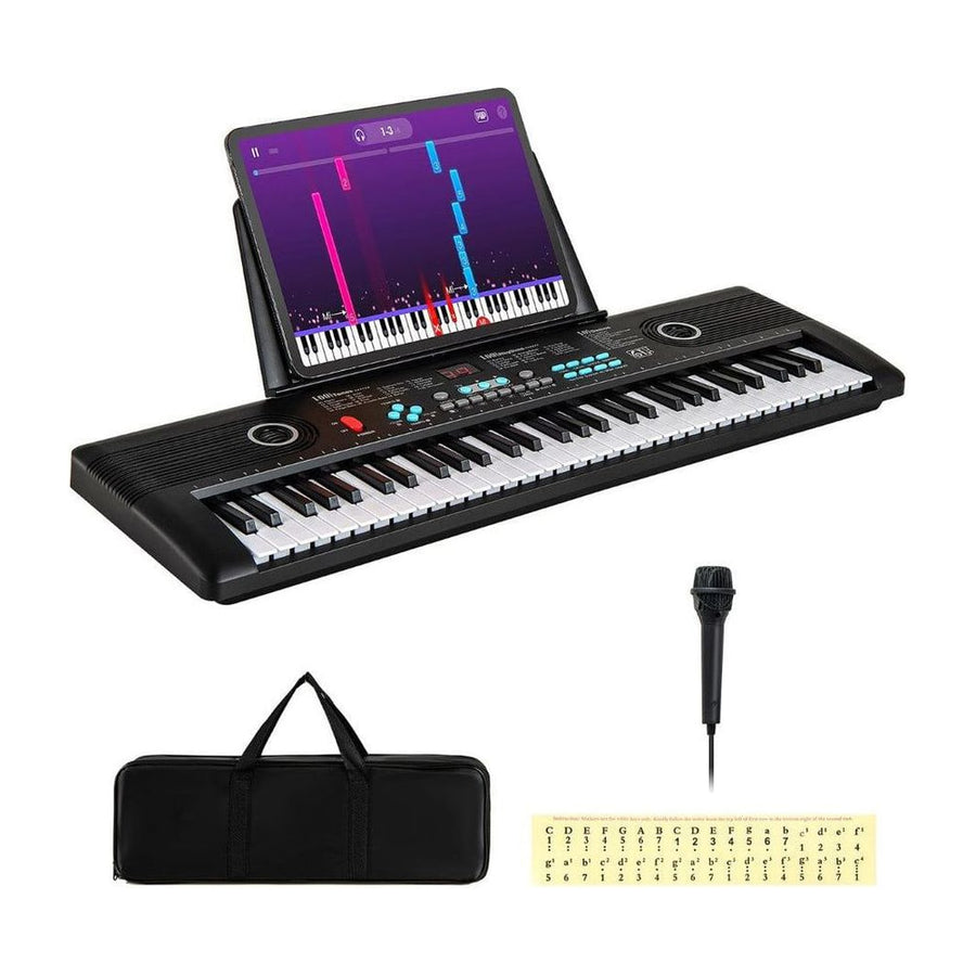 61 Key Keyboard Piano with Music Stand for Beginners-Black