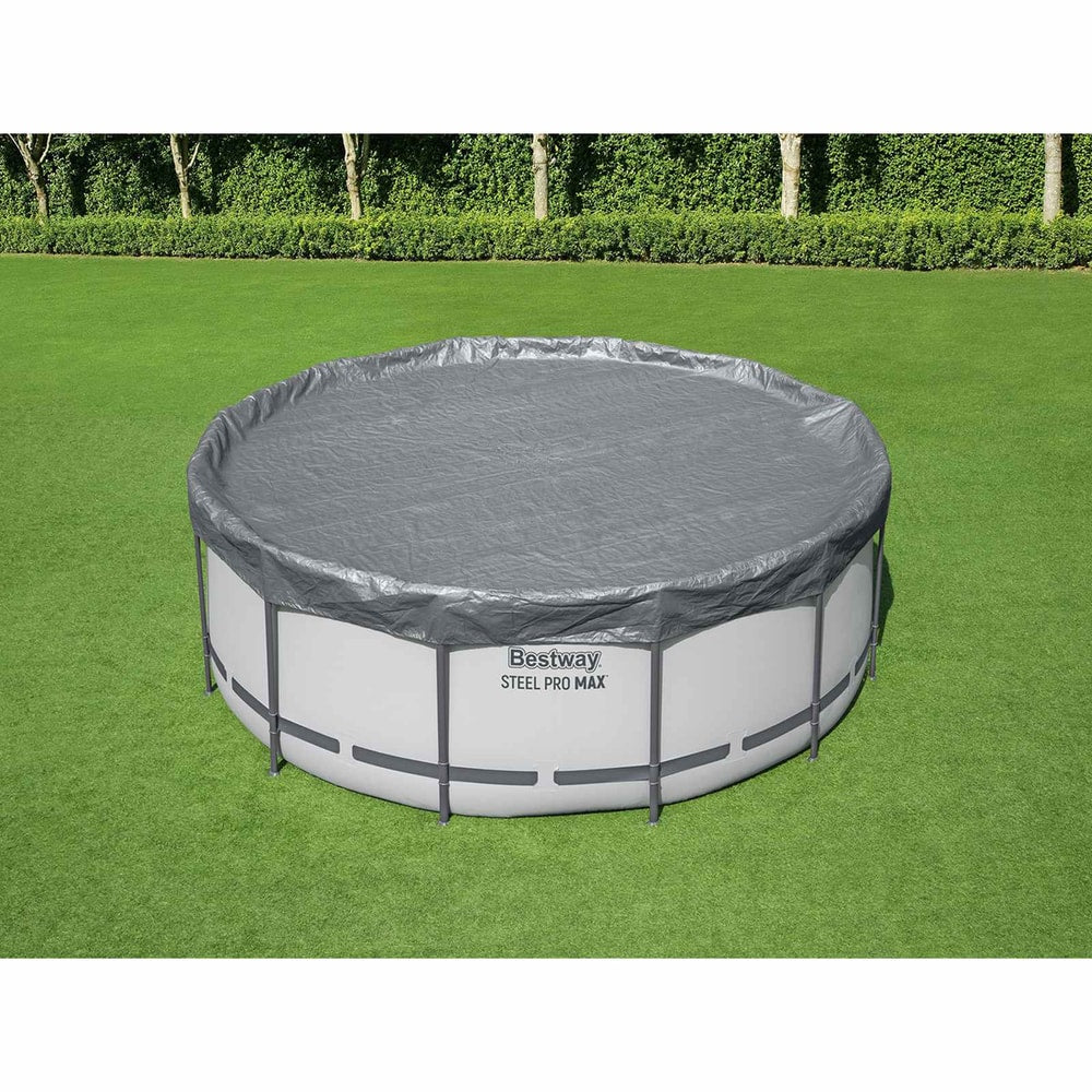 Bestway Pool Cover Ø6.1 Round Polyester Grey 3.66 m
