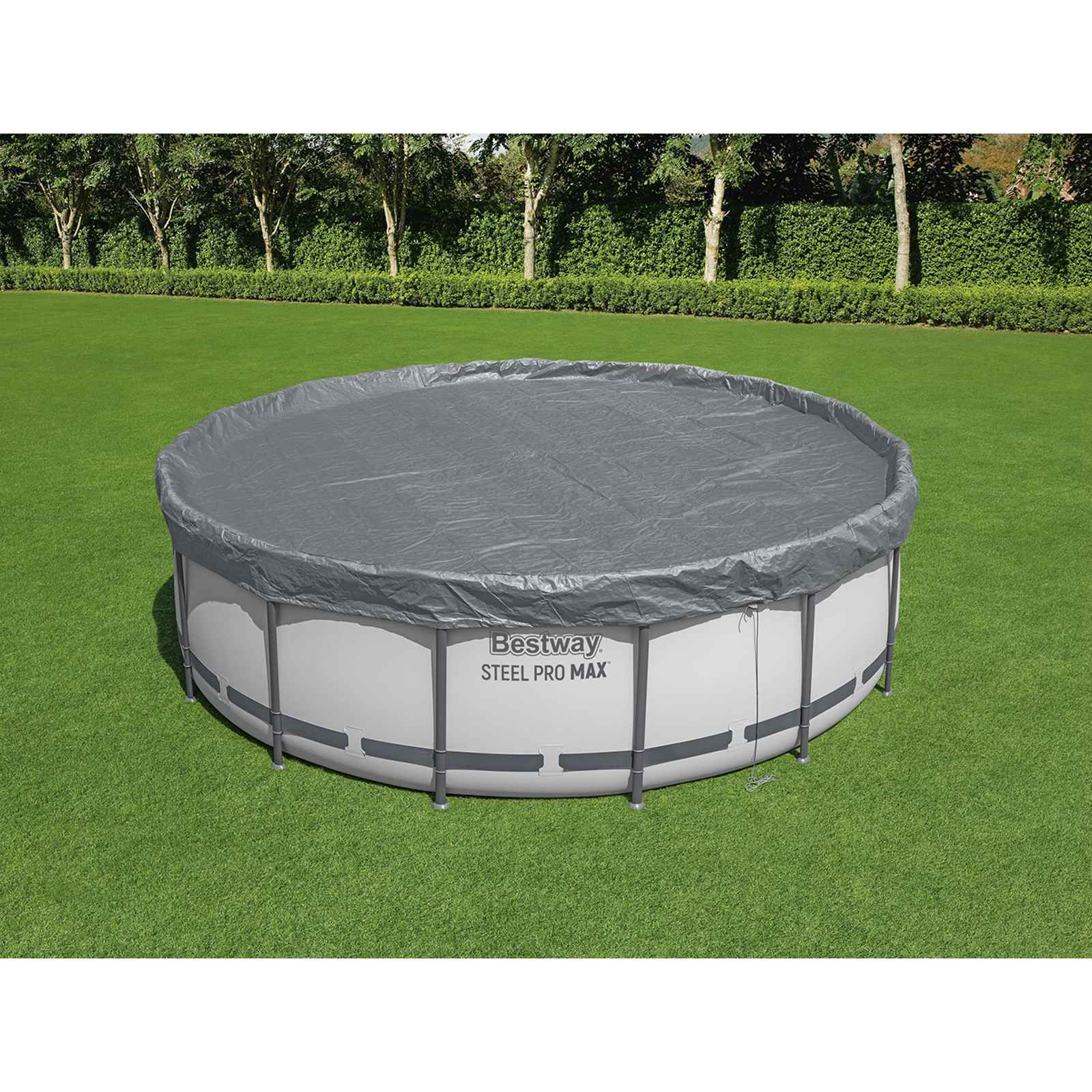 Bestway Pool Cover Ø4.27 m Round Polyester Grey 1