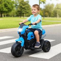 6V Kids 3-Wheel Ride on Motorbike with LED Headlight for Boys Girls Aged 37-72 Months-Navy