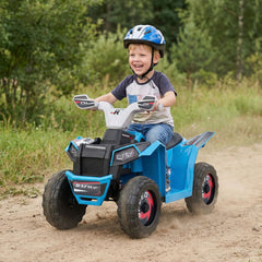6V Kids Electric Quad with Removable Back Trailer Toddler Ride On ATV-Blue
