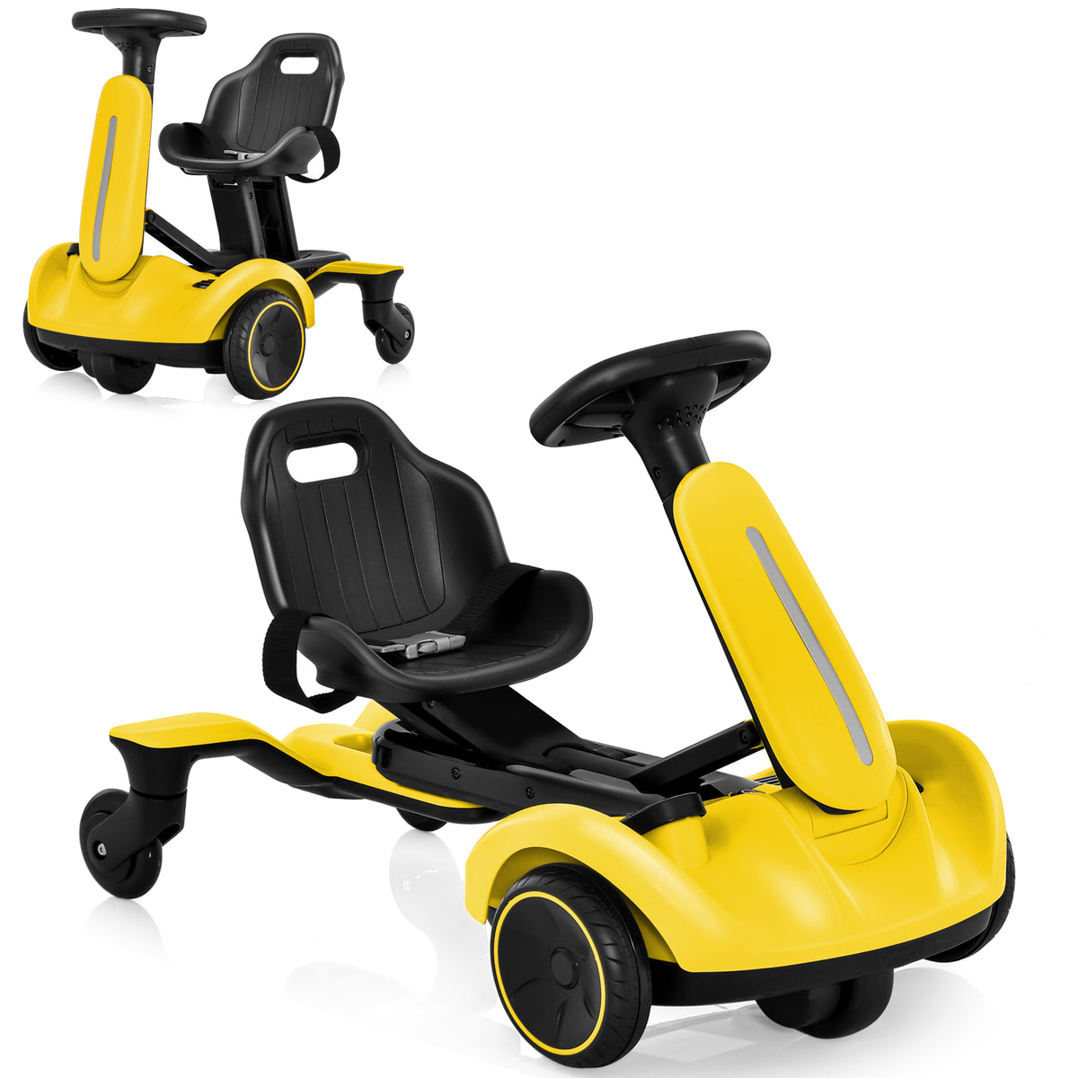 6V Electric Ride on Drift Car for Kids Aged 3-8 Years Old-Yellow