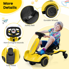 6V Electric Ride on Drift Car for Kids Aged 3-8 Years Old-Yellow
