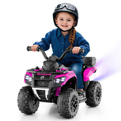 6V Kids Electric Quad Bike with Spray Function and Storage Box-Pink