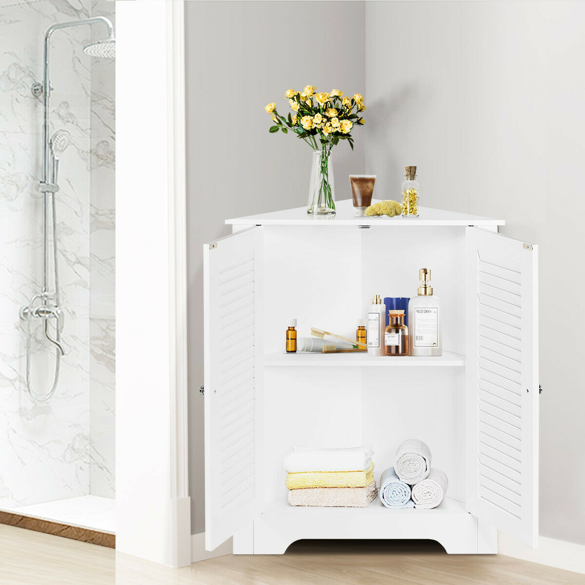 Corner Storage Cabinet Display Unit
