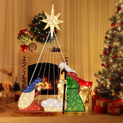 6 Feet Lighted Nativity Scene Holy Family Set, image 2