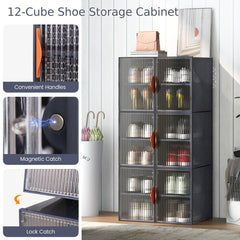 Close-ups of the shoe storage cabinet features like handles and catches