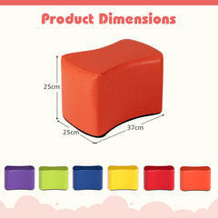 6-Piece Butterfly Stools Modular Soft Foam Seating Set with Waterproof PU Cover-Rainbow