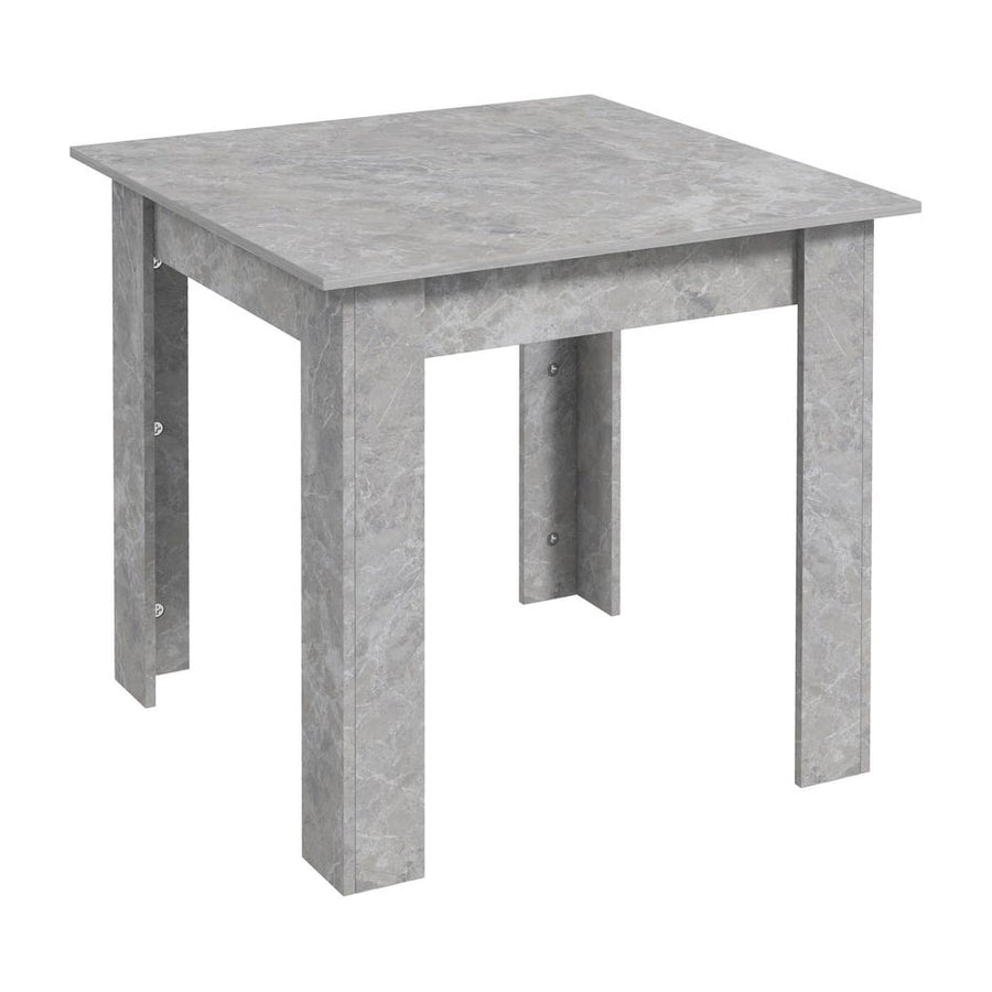 HOMCOM Square Dining Table, Modern Small Dining Table with Faux Cement Effect, Space Saving, Non-slip Foot Pads, Cement Grey