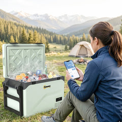 Outsunny 42.5L Compressor Car Fridge Freezer, Camping Refrigerator with App Control, 20°C-20°C