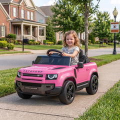 AIYAPLAY Land Rover Licensed 12V Kids Ride on Car with Remote, Suspension, Slow Start, 3 Speeds, Lights, Music, Horn, Pink