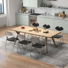 Set of 6 Folding Chair with Padded Seat and Stable U-shaped Frame for Office/Party/Conference/Dining Room