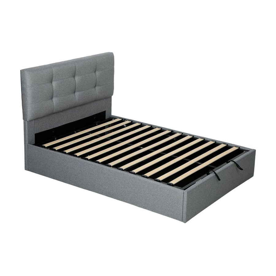 HOMCOM 4ft6 Double Ottoman Bed with Gas Lift Storage - Grey