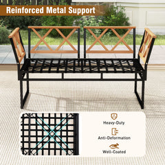 7 Piece Outdoor Conversation Set with Ottomans for Porch-Beige