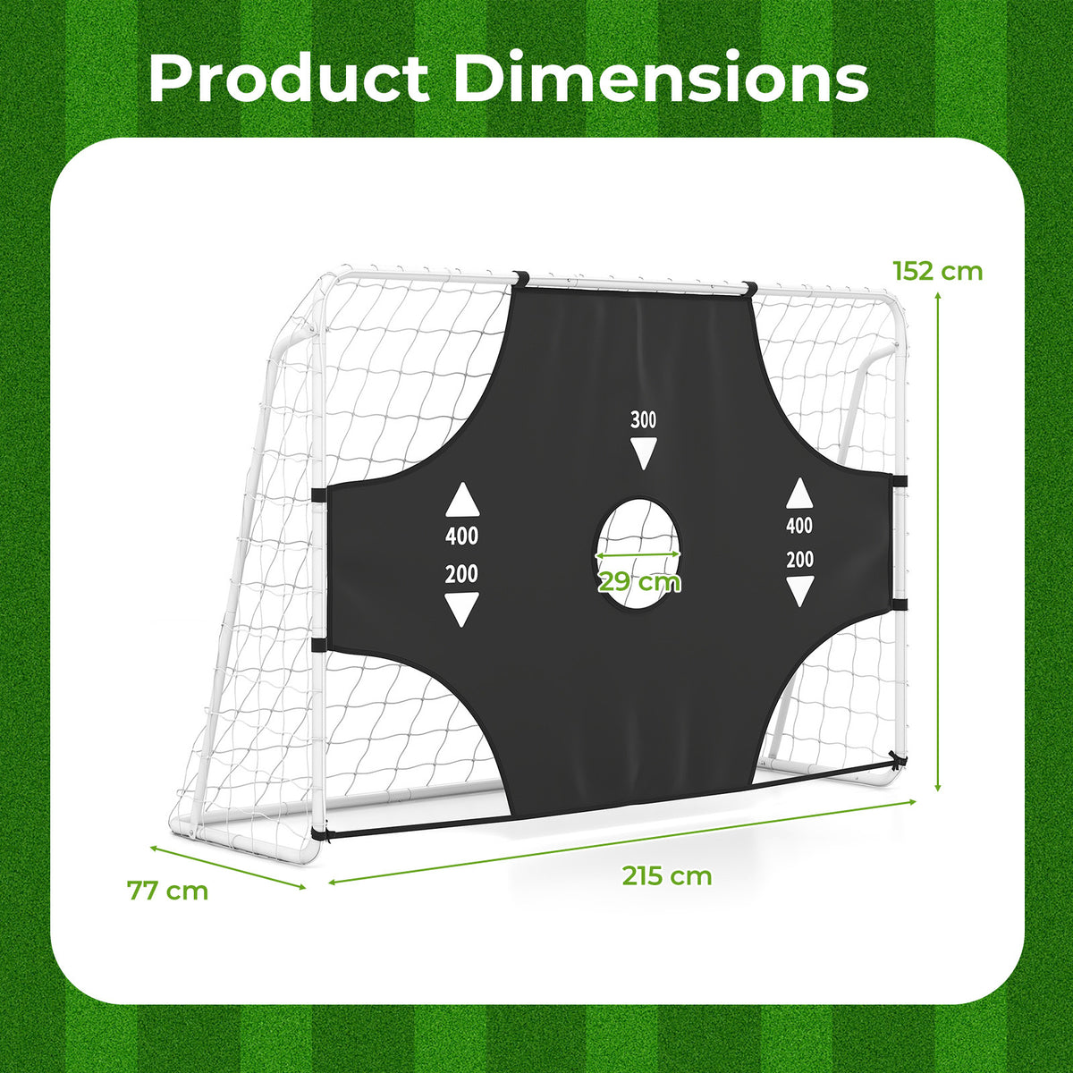 215 x 152 cm Soccer Goal Set for Backyard with Removable Target Cloth