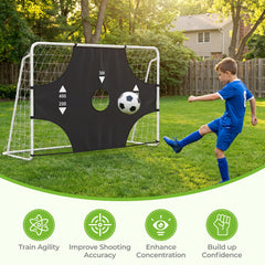 215 x 152 cm Soccer Goal Set for Backyard with Removable Target Cloth